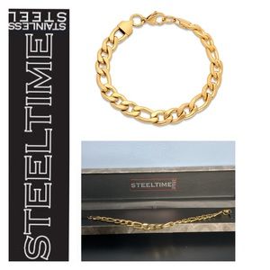 🐘 Steeltime 18k Gold Plated Stainless Steel Bracelet